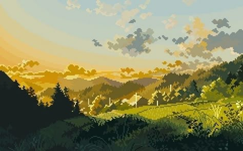 Pixel Art Background Animation, Pixel Art Background Landscapes, Pixel Art Desktop Wallpaper, Pixel Art Scenery, Notion Aesthetic, Pixel Art Landscape, Pixel Art Background, Cool Pixel Art, Desktop Wallpaper Art