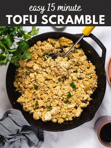 Vegan Tofu Scramble, Tofu Avocado, Vegan Scalloped Potatoes, Tofu Scramble Vegan, Scrambled Tofu Recipe, Vegan Breakfast Options, Avocado Spread, Meal Prep For Beginners, Vegan Tofu