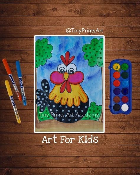 Rooster Drawing, Drawing Classes For Kids, Drawing Classes, Simple Drawings, Children Sketch, Art Lessons For Kids, Easy Drawings For Kids, Oil Pastel Drawings, Basic Drawing