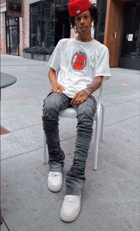 @balencikiz Stacked Jeans Outfit, Men Drip, Tom Girl, Stacked Jeans, Drippy Outfit, Drip Outfit Men, Teen Boy Outfits, Street Style Outfits Men, Street Fashion Men Streetwear