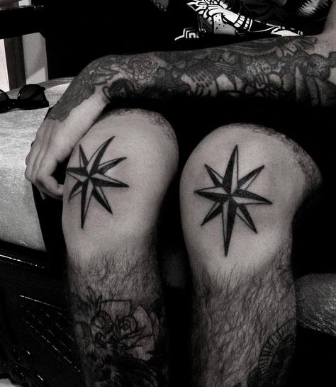 Star Knee Tattoo, On Knee Tattoo, The Star Tattoo, Tattoo Symbolism, Star Tattoo, Knee Tattoo, The Star, Design Ideas, Tattoos