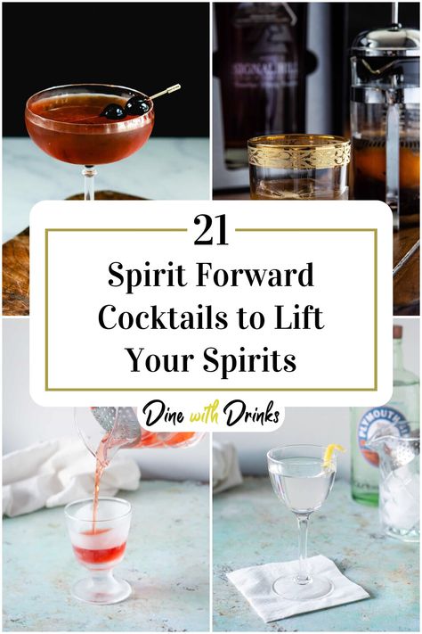 Collage of 4 spirit forward cocktails. Spirit Forward Cocktails, Mixer Recipes, Good Spirits, Mixology, Best Recipes, Mixed Drinks, Good Time, Cocktail Recipes, Something Special