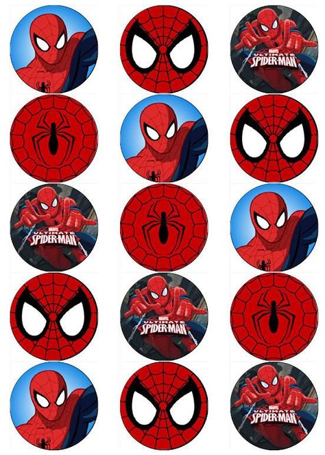 Spiderman Printables, Spiderman Cupcake Toppers, Spiderman Topper, Spiderman Cupcakes, Spiderman Stickers, Spiderman Cake Topper, Cake Topper Printable, Spiderman Birthday Cake, Spiderman Web