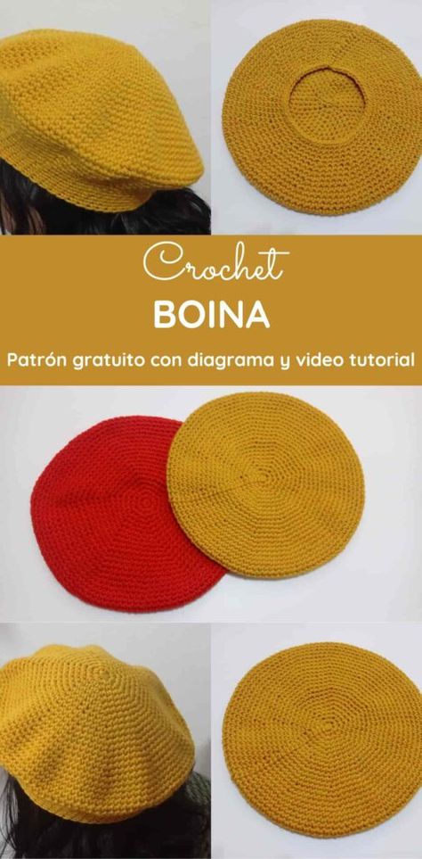 Crochet Beret Free Pattern, Crochet Grid Patterns, Maxi Skirt And Top, Crochet Beret Pattern, Crochet Thread Projects, Slouchy Hat Crochet Pattern, Crochet Grid, Beret Pattern, Grid Patterns