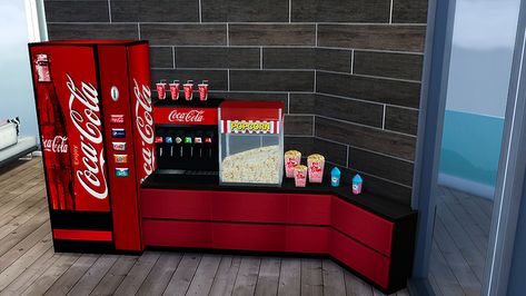 Sims 4 Amusement Park, Kylie Palette, Lotes The Sims 4, Sims 4 Decor, Cc Mods, Soda Machines, Sims 4 Clutter, Furniture Cc, Drinks Machine