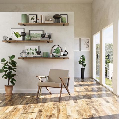 Shelving For Walls | Bathroom Remodel | C2S Blog Rustic Shelves Kitchen, Long Floating Shelf, Floating Book Shelves, Long Floating Shelves, Rustic Wall Shelves, Shelves For Wall, Shelf Book, Floating Bookshelves, Floating Wall Shelf