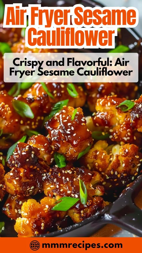 Discover the crunch and flavor of Air Fryer Sesame Cauliflower. A guilt-free snack or side dish that's both tasty and healthy. 🌱 #AirFryerRecipes #HealthySnacking #SesameCauliflower #VeganFriendly #CrispyBites Vegetables Air Fryer, Air Fryer Recipes Meals, Alpha Gal Recipes, Crunchy Cauliflower, Sesame Cauliflower, Alpha Gal, Crispy Snacks, Air Fryer Vegetables, Air Fryer Recipes Vegetarian