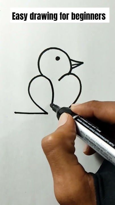 Bird Drawings Step By Step, Drawing Of Birds Easy, Simple Birds Drawing, Easy Bird Drawing For Kids, How To Draw A Bird Easy, Birds Drawing Easy For Kids, How To Draw A Bird Step By Step, Bird Doodles Simple, How To Draw A Bird