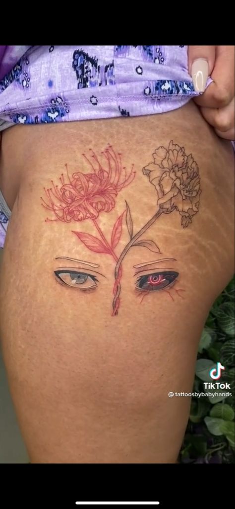 Tokyo Ghoul Eye Tattoo, Bleach Mask Tattoo, Tokyo Ghoul Inspired Tattoo, Ghoul Tattoo Ideas, Tokyo Ghoul Tattoo Designs, Tokyo Ghoul Flower Tattoo, Tokyo Ghoul Tattoo Ideas, Kaneki Tattoo, Tokyo Ghoul Tattoo