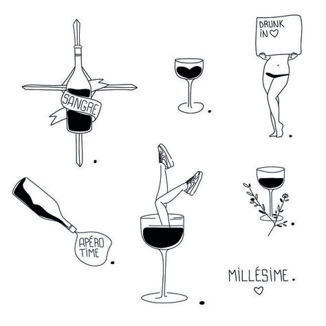 wine tattoo / bottle of wine tattoo / glass of wine tattoo / sangre / love wine / drunk in love / apéro time / glass of wine and leaves / millésime / black tattoo / ignorant tattoo / ignorant style tattoo / lyon tattoo / shop privé / tatoueuse lyonnaise / artwork / sketchbook / sneakers / woman in glass of wine / legs /féminine / vin / l'heure de l'apéro / christ cross Wine Flash Tattoo, Wine Matching Tattoos, Matching Wine Tattoos, Matching Wine Glass Tattoo, Bottle Of Wine Tattoo, In Vino Veritas Tattoo, Wine Tattoo Best Friend, Alcohol Tattoo Ideas, Glass Of Wine Tattoo