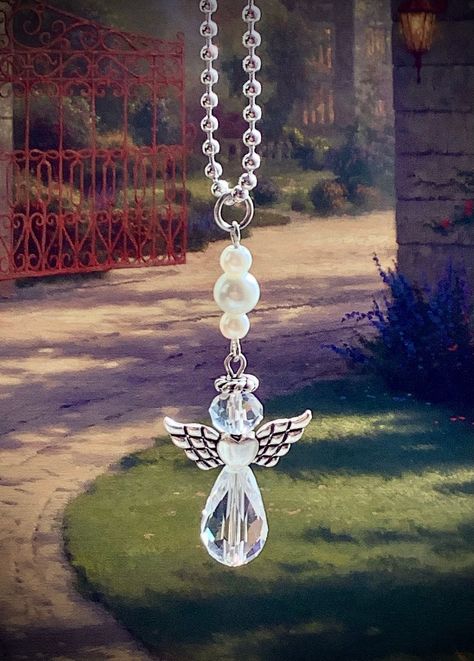 Crystal Car Charms Mirror, Guardian Angel Gifts, Rearview Mirror Charm, Angel Charms, Beaded Angels, Car Charms Mirror, Angel Charm, Bouquet Charms, Angel Gifts