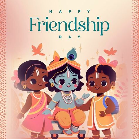 PSD friendship day greeting and post wit... | Premium Psd #Freepik #psd Krishna And Friends, Best Friend Art, Friendship Celebration, Friendship Day Greetings, Personalized Friendship Gifts, International Friendship Day, Friend Art, Friendship Art, Gifts Best Friend