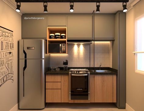 Small Kitchen Design Apartment, One Wall Kitchen, Tiny Kitchen Design, Desain Pantry, Small Apartment Kitchen, Small Kitchen Decor, Kitchen Interior Design Decor, Kitchen Design Plans, Kitchen Design Decor