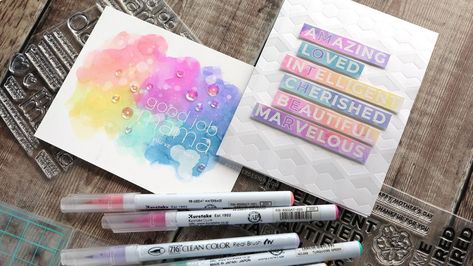 Zig Clean Color – kwernerdesign blog Zig Markers, Watercolour Markers, Kristina Werner, Water Colouring, Crafting Videos, Color Markers, Watercolor Markers, Marker Coloring, Watercolour Cards