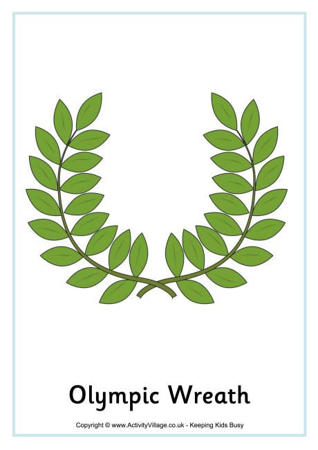 Olympic wreath poster Olympic Wreath, Olympic Printables, Summer Olympics Crafts, Olympics Facts, Pe Logo, Ancient Olympic Games, Olympic Crafts, Ancient Olympics, Ivy Wreath