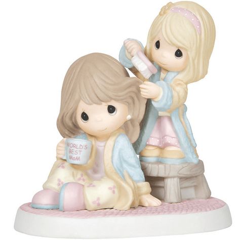 Disney Precious Moments Figurines, Precious Moments Mom And Daughter, My Precious Moments, Precious Moments Collection, Precious Moments Dolls, Gloomy Coquette, Parenting Girls, Diy Gifts For Mom, Precious Moments Figurines