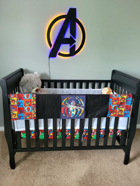 Marvel Theme Nursery, Marvel Themed Nursery, Marvel Baby Nursery, Marvel Nursery Ideas, Avengers Nursery, Baby Boy Nursey, Marvel Nursery, Baby Doll Bed, Avengers Theme