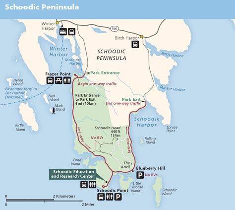 This is the official Schoodic Peninsula map in Acadia National Park. Visit the original site to download the full resolution image in JPG or PDF form for free. Hundreds of other national park maps are also freely available at npmaps.com. Schoodic Peninsula Maine, Acadia National Park Map, Arcadia National Park, Maine Hiking, Maine Trip, New England Coast, Visit Maine, Boothbay Harbor, Harbor Island