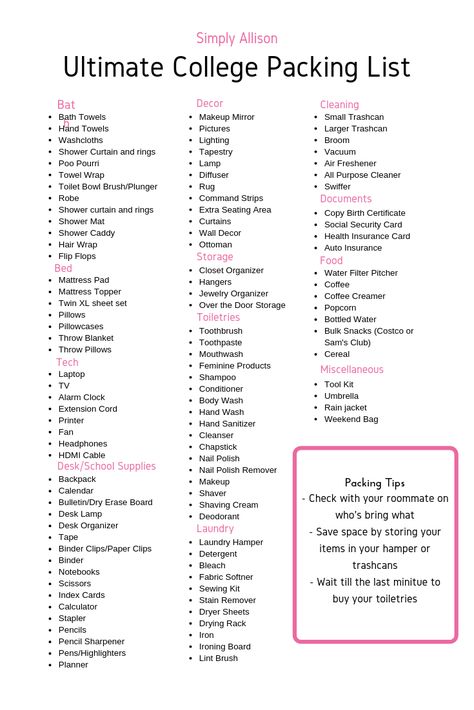 Want to know what to bring to college? This is my ultimate college packing list so you don't forget anything . Plus, I even created a free printable dorm room checklist for you. #collegedorm #collegedormchecklist What To Bring To College, College Dorm List, Dorm List, College Packing List, Dorm Packing, College Dorm Checklist, Dorm Room Checklist, Dorm Checklist, Dorm Aesthetic