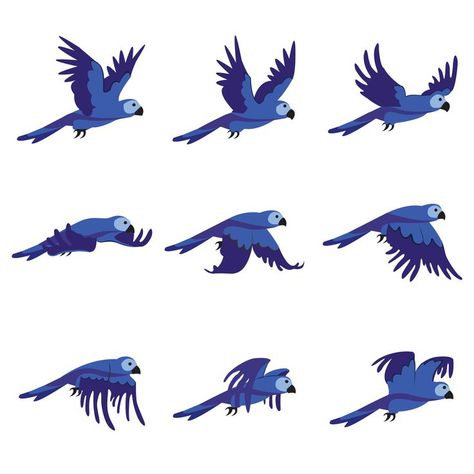 Bird Animation, Flying Bird Drawing, Sprite Animation, Flip Books Art, Cycle Drawing, Movement Drawing, Walking Animation, Poses Anime, Vector Animation