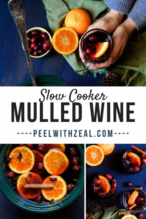 Crockpot Mulled Wine Easy slow cooker mulled wine is perfect for parties and holiday gatherings. Mulled Wine Recipe Crockpot, Spiced Wine Recipe, Homemade Mulled Wine, Winter Sangria, Christmas Party Drinks, Mulled Wine Recipe, Fruity Wine, Wine Recipe, Spiced Wine