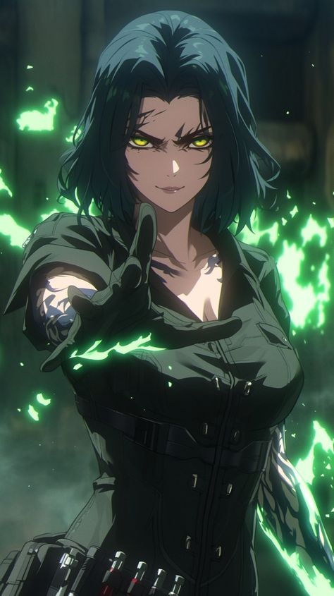 Strong Female Anime Characters, Green Hair Anime Woman, Hot Manhwa, Yor Forger Hot Wallpaper, Yor Forger Live Wallpaper, Badass Girl, Anime Red Hair, Military Anime Woman, Anime Egyptian