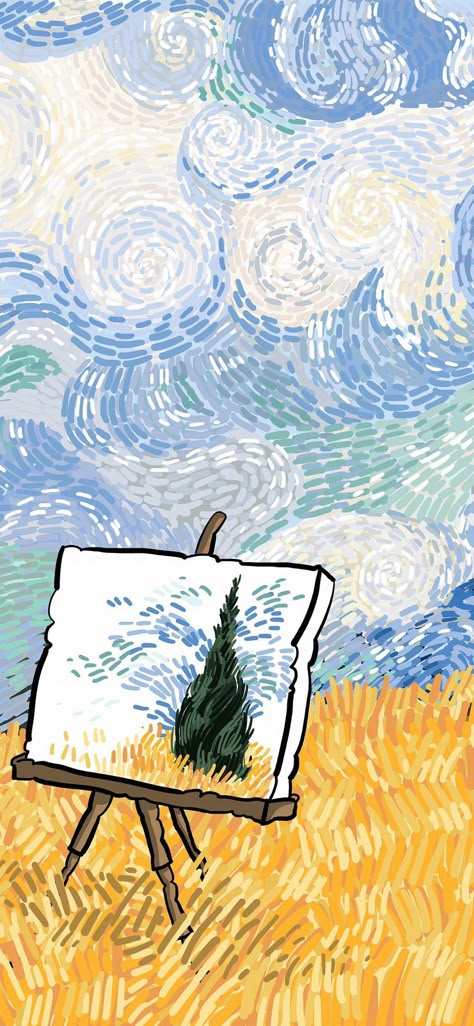 Van Gogh Cartoon, Art Desktop Wallpaper, Vango Art, Van Gogh Aesthetic, فنسنت فان جوخ, Van Gogh Wallpaper, Vincent Willem Van Gogh, Van Gogh Style, Starry Night Art