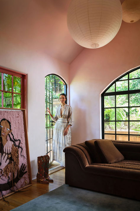 Our FLOAT modular sofa looks right at home with Aurora James in her Laurel Canyon cottage. Her retreat is the September cover story profiled by @archdigest. Available exclusively in North America at @designwithinreach. Aurora James, Feel Deeply, White Exterior Houses, Vibrant Home, Three Bedroom House, Rooster Decor, Laurel Canyon, Cottage Style Homes, English Cottage Style