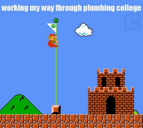 Mario working his way through plumbing college Mario Flag Pole Diy, Mario Flag Pole, Mario Flag, Watercolor Kids Room, Super Mario Brothers Birthday, Arcade Room, Promotion Party, Adobe Animate, Super Mario Art