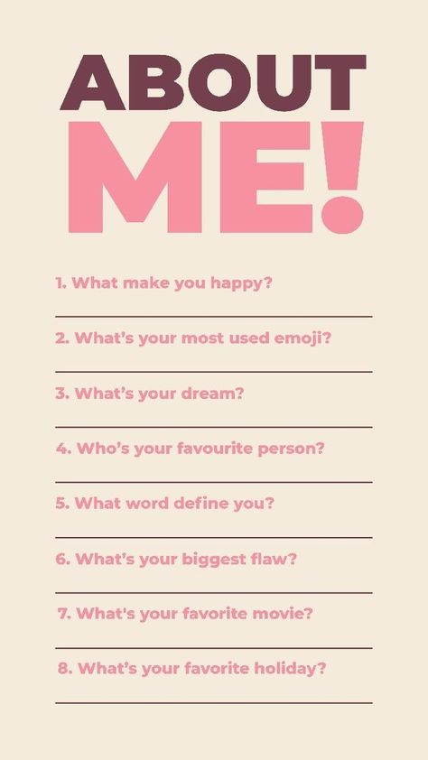 Simple Questions About Me Instagram Story About Me Template Instagram, About Me Instagram Story, Instagram Questions Template, About Me Instagram, Template Questions, Questions About Me, Story Questions, About Me Template, Questions Instagram