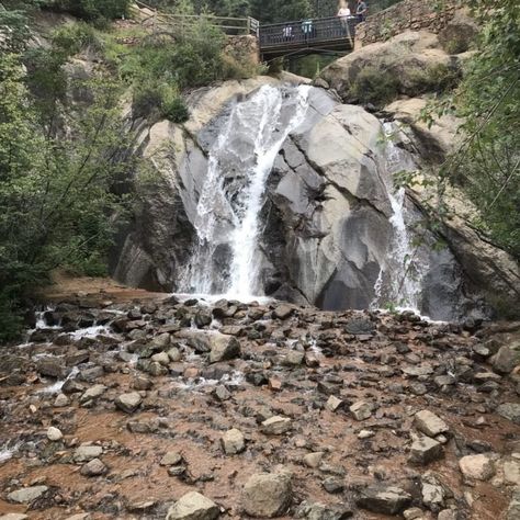 Located in Colorado Springs, Helen Hunt Falls is a 35-foot-tall waterfall that is arguably one of the most dramatic and stunning in the state. Seven Falls Colorado Springs, Colorado Waterfalls, Seven Falls, Helen Hunt, Cheyenne Mountain, Colorado Map, Spring Park, Visit Colorado, Colorado Vacation