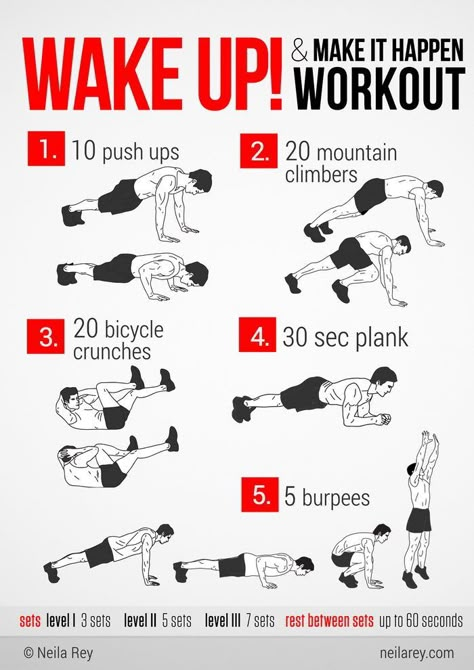 Workouts That Don’t Require Equipment By Neila Rey (46 pictures) | memolition Wake Up Workout, Workout Morning, An Exercise, Trening Abs, Gym Workout Tips, Workout Guide, In The Gym, Morning Workout, Quick Workout