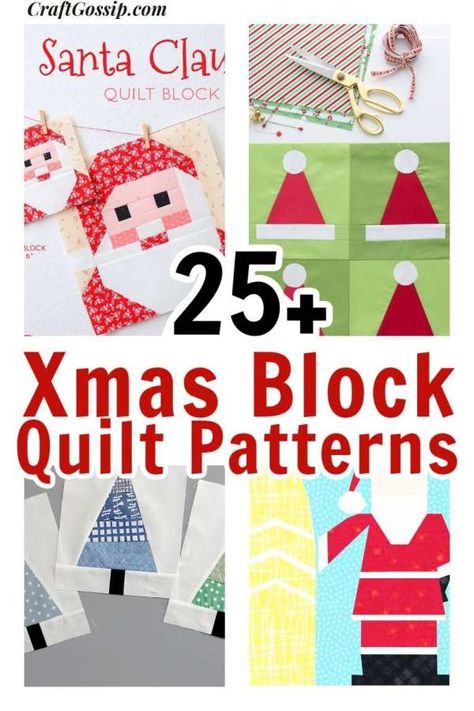 25+ Christmas Holiday Quilt Block Patterns FOr Holiday Quilts – Quilting Christmas Quilt Blocks Easy, Christmas Sewing Patterns Free, Christmas Quilt Blocks Free Pattern, Christmas Present Quilt Block Pattern, Christmas Tree Quilt Block Patterns, Quilt Block Patterns Easy, Gingerbread Quilt, Christmas Present Quilt, Christmas Tree Quilt Block