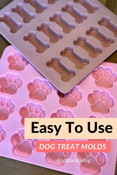 Silicone paw and bone shaped dog treat molds. Baking Dog Treats, Easy Dog Treats, Dog Treat, Homemade Dog, Gift For Dog, Mold Making, Popsicles, Dog Treats, Dog Gifts