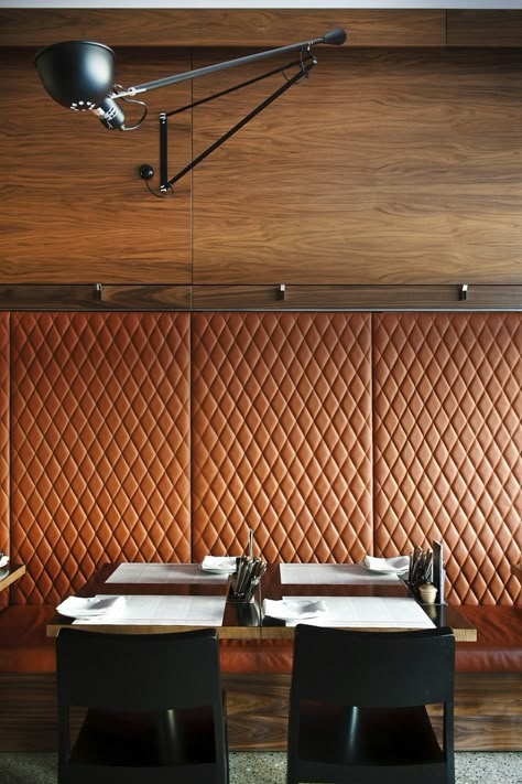 LaLola_3 Banquette Design, Leather Wall Panels, Restaurant Seating, Booth Seating, Leather Wall, Banquette Seating, Bar Interior, Bar Design Restaurant, Restaurant Interior Design