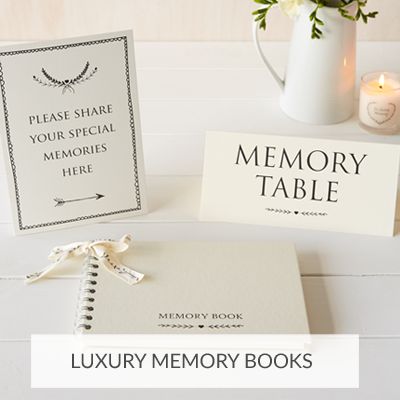 Funeral Condolence Books, Balloons, Candles, Favours & Sympathy Gifts – Angel & Dove Photograph Display, Memory Table, Memorial Cards, Pen Collection, In Memory Of Dad, Set Table, Guest Books, Memorial Service, Cards Sign