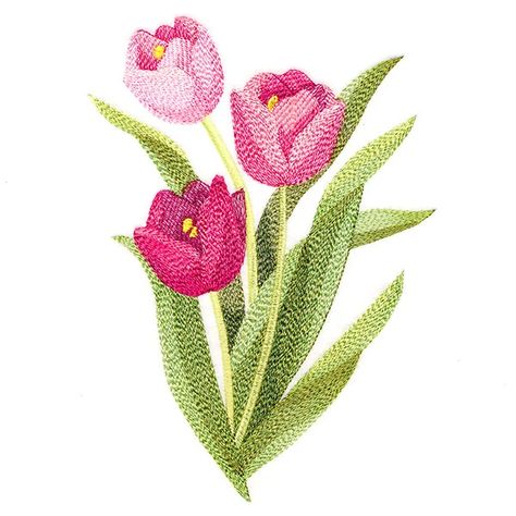 Order #19391433 Tulip Embroidery, Towel Flower, Flower Machine Embroidery Designs, Waffle Weave Towels, Freestanding Lace Embroidery, Towel Design, H Design, Holiday Flower, Towel Kitchen