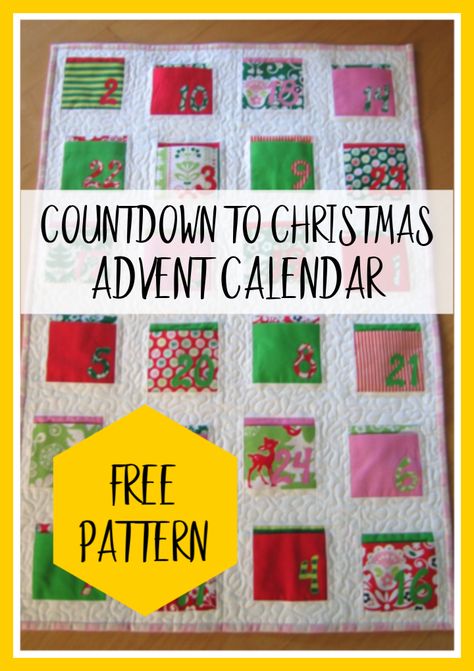 Christmas Sewing Advent Calendar, Pattern For Advent Calendar, Fabric Advent Calendar Ideas, Fabric Advent Calendar Diy Sewing, Fabric Advent Calendar With Pockets, Advent Calendar To Sew, Advent Calendar Pattern Free, Sew Advent Calendar Free Pattern, Quilted Advent Calendar Pattern