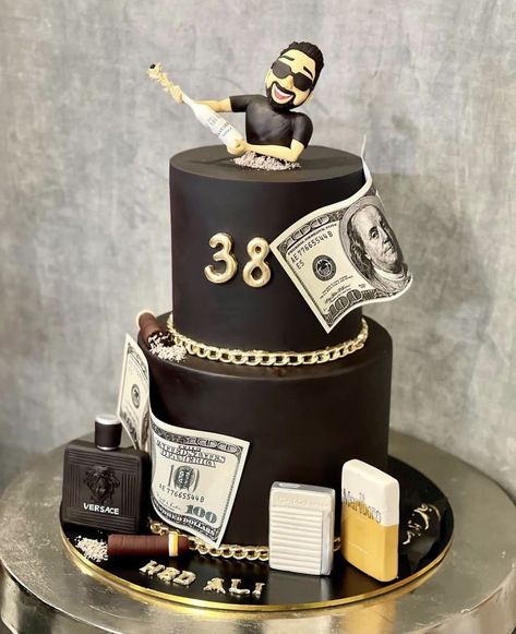 Birthday Cake 25 Men, Versace Cake For Men, 55th Birthday Cake For Men, Fondant Cakes Birthday Men, Money Birthday Cake For Men, 29 Birthday Cakes For Him, Money Themed Cake, Cool Birthday Cakes For Men, Unique Birthday Cake Ideas For Men