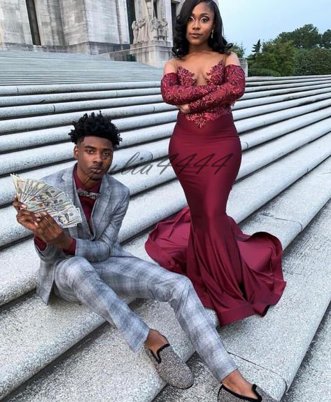 Prom Dress Burgundy, Prom Couples, Prom Inspo, Prom Dresses Long Mermaid, Prom Girl Dresses, Long Sleeve Prom, Evening Party Gowns, Burgundy Prom Dress, Cute Prom Dresses