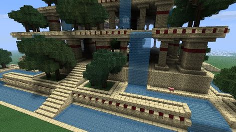 Hanging Gardens Minecraft Map Gardens Minecraft, Minecraft Gardens, Minecraft Blueprint, Garden Minecraft, Minecraft P, Minecraft Garden, Play Minecraft, Hanging Gardens, Minecraft Inspiration