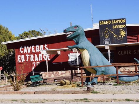 Grand Canyon Caverns, Route 66 Arizona, Route 66 Attractions, Route 66 Trip, Grand Canyon Railway, Route 66 Road Trip, Arizona Road Trip, Historic Route 66, Old Gas Stations