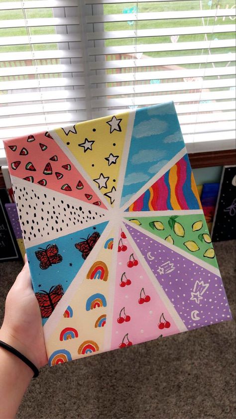 Canvas Painting Patterns, Diy Drawings, Triangle Drawing, Triangle Art, Indie Drawings, Art Deco Interior Design, Hippie Painting, Simple Canvas Paintings, Cute Canvas Paintings