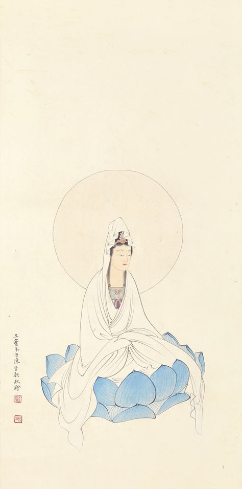 Guanyin Art, Guanyin Goddesses, Chinese Art Painting, Tibetan Buddhist, China Art, Dragon Drawing, Buddha Art, Art Old, Buddhist Art