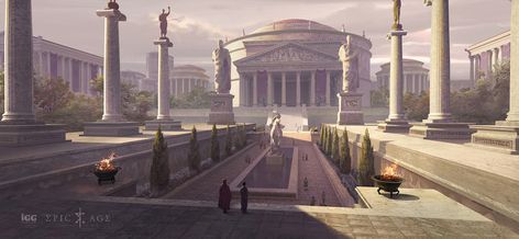 ArtStation - Rome civilization Roman Fantasy City, Greek Buildings, Fantasy Cities, Anime Land, Sci Fi Tank, Ancient Greek City, Building Aesthetic, Roman City, Fantasy Concept