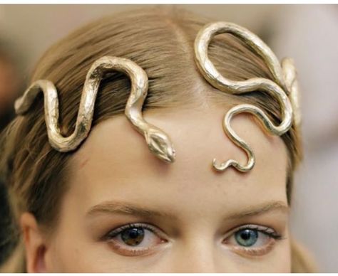 gold snake headpiece Two Snakes, Snakes, Close Up, A Woman, Hair, On Instagram, Instagram