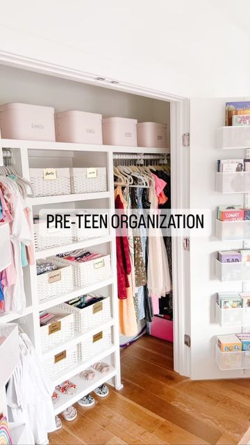 Teenage Room Organization Ideas, Teenage Room Organization, Teenage Closet Organization, Teen Girl Organization Bedroom, Girls Closet Organization Ideas, Closet Organization Ideas Teen Girl, Organizing Girls Bedroom, Preteen Room Organization Ideas, Preteen Girls Room Decorating Ideas