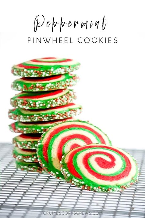 Peppermint Pinwheel Cookies, Pinwheel Recipe, Cookies Peppermint, Peppermint Sugar Cookies, Pinwheel Cookies, Peppermint Sugar, Cookie Swap, Cookie Crumbs, Cookie Exchange