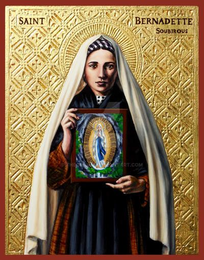 St. Bernadette Soubirous icon by Theophilia on DeviantArt Saint Rita Of Cascia, St Bernadette Quotes, Saint Bernadette Of Lourdes, Santa Bernadette, Saint Bernadette Soubirous, Praying The Rosary Catholic, Saint Teresa Benedicta Of The Cross, St Bernadette Of Lourdes, St Bernadette Soubirous