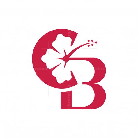 CB or BC Hibiscus Flower Logo. This logo perfect for Beauty brand, florist store, and General company that have concept letter CB or BC Hibiscus Flower Logo Logos For Graphic Designers, Hibiscus Logo Design, Flower Company Branding, Hibiscus Flower Logo, How To Make Logo Design, Y Design Letter, Flower Store Logo, Flower Logo Ideas, Logo For Graphic Designer